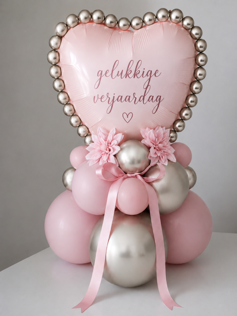 Tafeldecoratie folie ballon met naam of wens personaliseren verjaardag jubileum feestje trouwerij