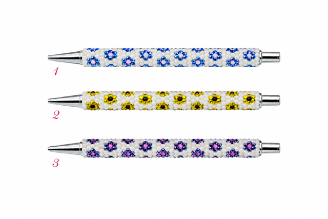 Bling Pen met Bloemetjesmotief