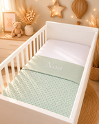 bubbel babydeken gepersonaliseerd babydeken met naam mint groen