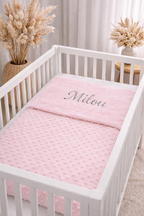 Babydeken bubbeldeken met naam Blingboetiek roze